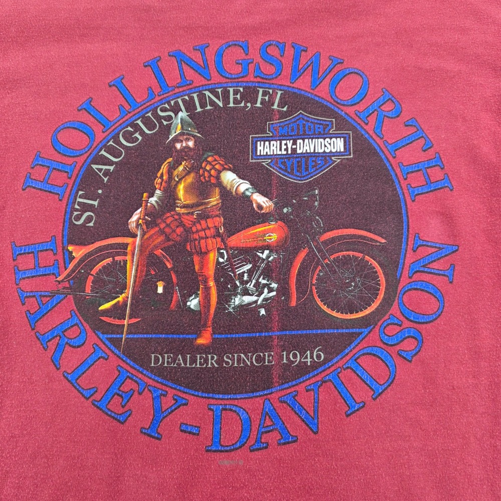 Vintage Harley Davidson Hollingsworth St. Augustine FL T‎ Shirt Knightriders